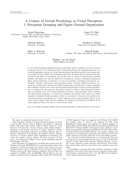 A Century of Gestalt Psychology in Visual Perception: I