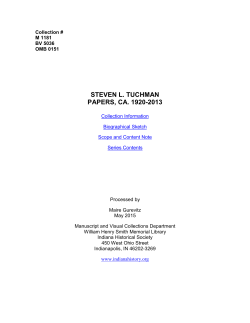 Steven L. Tuchman Papers - Indiana Historical Society