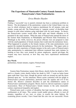 The Experience of Nineteenth-Century Female Inmates