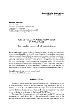 ROLE OF THE ATMOSPHERIC PHENOMENON IN WORLD WAR 2