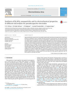 Synthesis of Bi2WO6 nanoparticles and its electrochemical