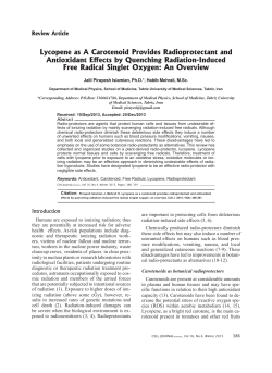 Lycopene as A Carotenoid Provides Radioprotectant