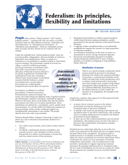 Federalism: its principles, flexibility and limitations