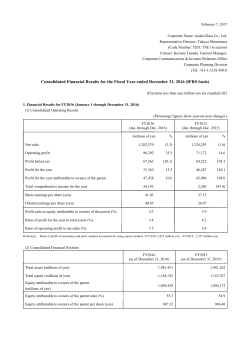 Consolidated Financial Results for the Fiscal Year