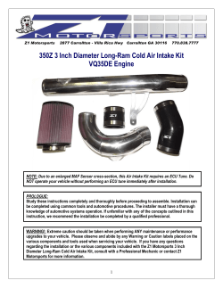 350Z 3 Inch Diameter Long-Ram Cold Air Intake Kit