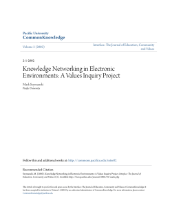 Knowledge Networking in Electronic Environments: A Values Inquiry