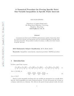 A Numerical Procedure for Proving Specific Strict One