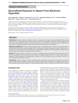 Secondhand Exposure to Vapors From Electronic
