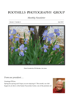 April, 2017 Newsletter - foothills photography group
