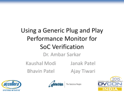 Using a Generic Plug and Play Performance Monitor for SoC