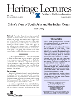 China`s View of South Asia and the Indian Ocean