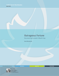 Outrageous Fortune: Documenting Canada`s Wealth Gap