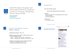 Scoring, Weighting, Vector Space Model