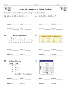 Lesson 5.2 &ndash; Measures of Central Tendency