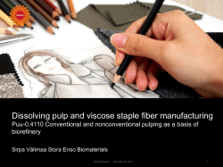 Dissolving pulp and viscose staple fiber manufacturing