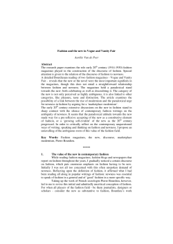 Fashion and the new in Vogue and Vanity Fair Aur&eacute;lie Van de Peer