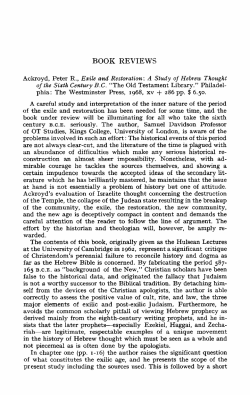 A Study of Hebrew Thought of the Sixth Century B.C. [review]