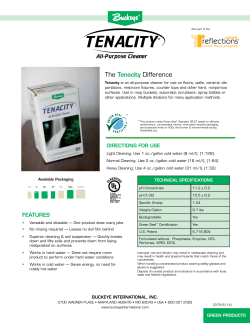 Tenacity&reg; Catalog Sheet