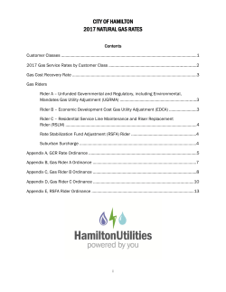 CITY OF HAMILTON 2017 NATURAL GAS RATES