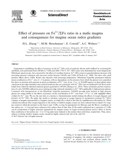 Effect of pressure on Fe3+/ОЈFe ratio in a mafic magma and