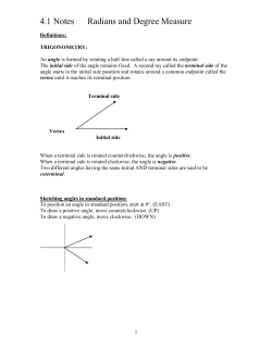 4.1 Notes Radians and Degree Measure