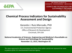 Chemical Process Indicators for Sustainability Assessment and Design