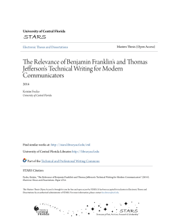 The Relevance of Benjamin Franklin`s and Thomas