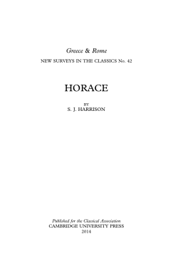 SJH Horace 2013 - General Guide To Personal and Societies Web