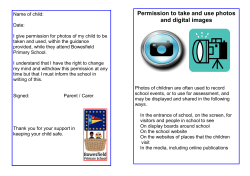 Photo and Digital Images Permission Leaflet