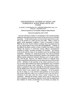 ELECTROPHORETIC PATTERNS OF NORMAL