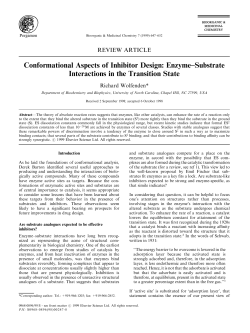 Conformational Aspects of Inhibitor Design: Enzyme&plusmn;Substrate