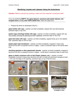 Sterilizing Liquids and Labware Using the Autoclaves