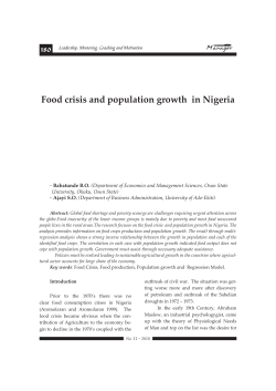 Food crisis and population growth in Nigeria