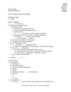 Unit 5 Lecture Notes: The Lipids