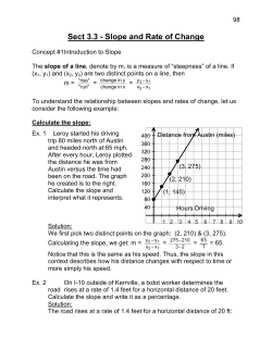 Sect 3.3 - Slope and Rate of Change