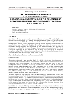 ecocriticism- understanding the relationship between literature and