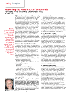 Mastering the Martial Art of Leadership