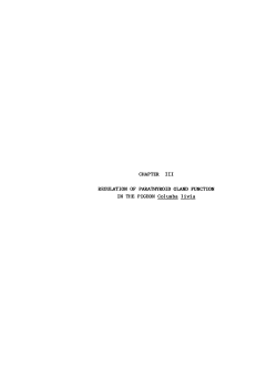 CHAPTER III REGULATION OF PARATHYROID GLAND FUNCTION
