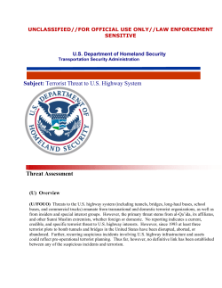 Terrorist Threat to US Highway System