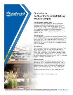 Directions to Northcentral Technical College - Wausau