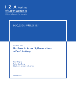 Brothers in Arms: Spillovers from a Draft Lottery