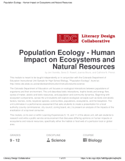 Population Ecology - Human Impact on Ecosystems