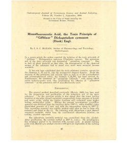 Monofluoroacetic Acid, the Toxic Principle of "Gifblaar