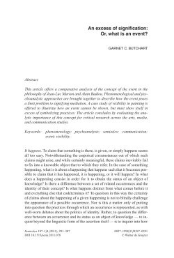 An excess of signification: Or, what is an event?