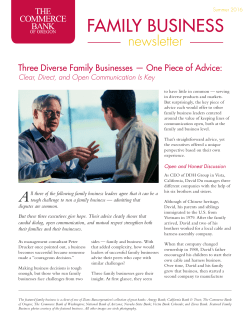 Three Diverse Family Businesses &mdash; One Piece of Advice: