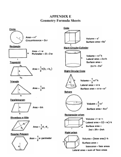 Math and Science Formula Sheets