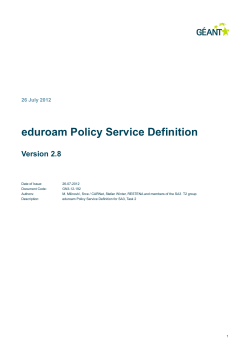 eduroam Policy Service Definition