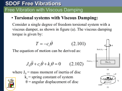 SDOF Free Vibrations