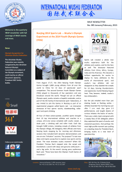 Nanjing 2014 Sports Lab -- Wushu`s Olympic Experiment at the