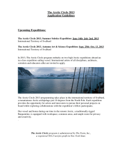 The Arctic Circle 2013 Application Guidelines Upcoming Expeditions: